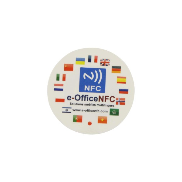 30mm pegatinas personalizadas de impresión con chips NFC Ntag216 -Etiqueta de disco NFC