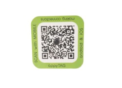 Android NFC 38 * 38mm Stickers Vierkante Vorm Ntag215 NFC Tag scannen per mobiel