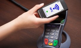 Método de pago popular, teléfono móvil con función de NFC