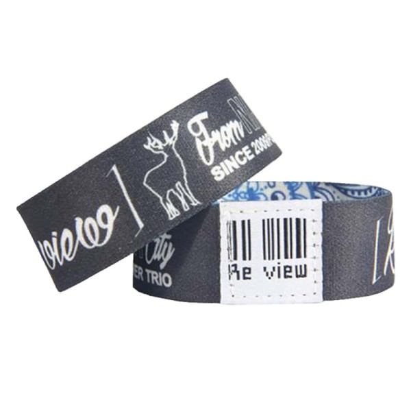 Customized Logo Polyester Elastic RFID Wristband -Pulseiras de alongamento RFID