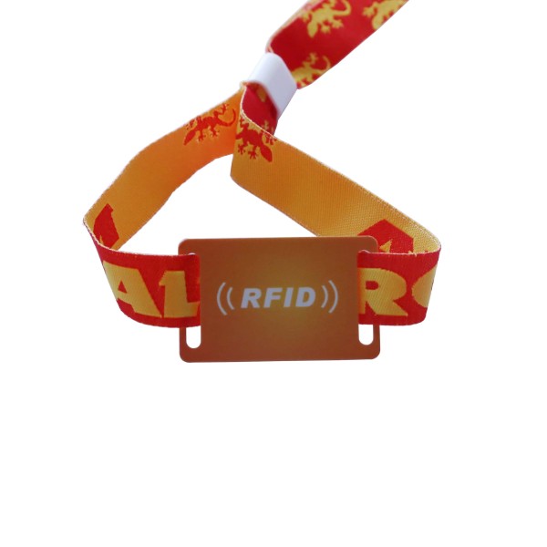 MF 1k PVC RFID 팔찌 조절 -짠된 직물 팔찌