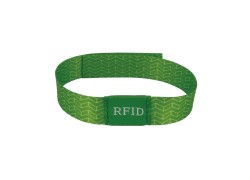 Braccialetto RFID tessuto riciclato con pulsante