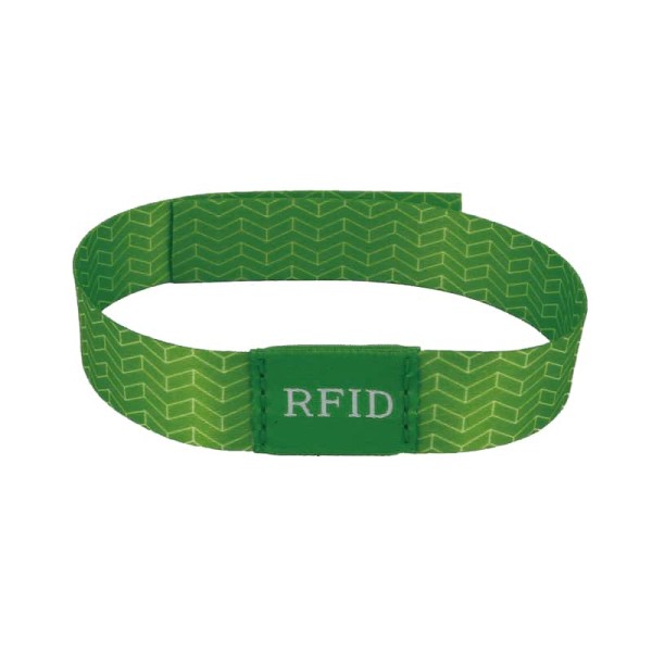 Braccialetto RFID tessuto riciclato con pulsante -Wristband tessuto