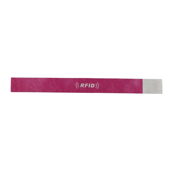 Red Environmental Paper Wristband -RFID One Time Wristbands